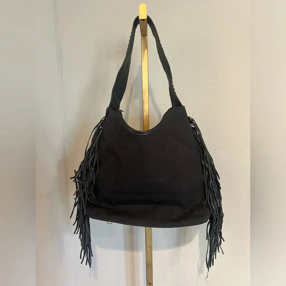 Raviani Black Fringe American Original Bronco Logo Tote Bag‎ Sold Out - Picture 2 of 12